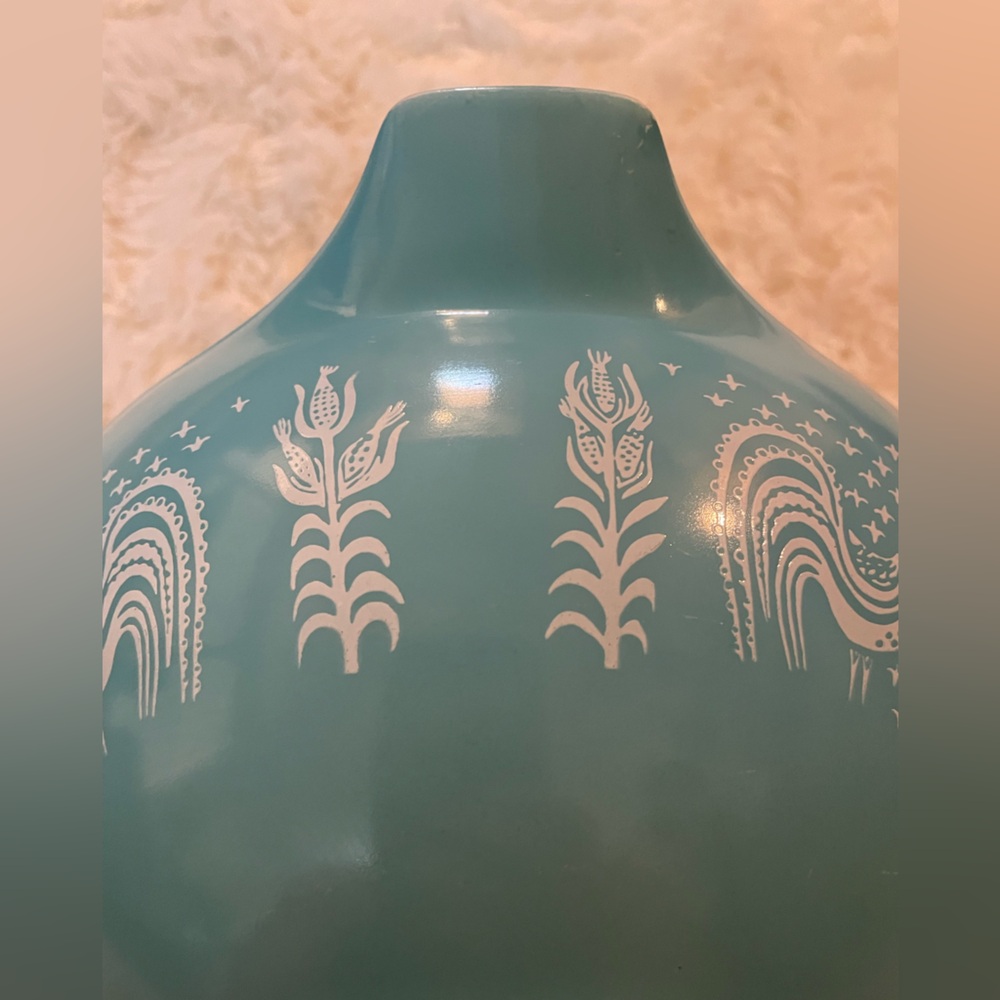 Vintage Pyrex Amish Butterprint Turquoise Cinderella Bowl 444 4QT Gorgeous! - Picture 9 of 10